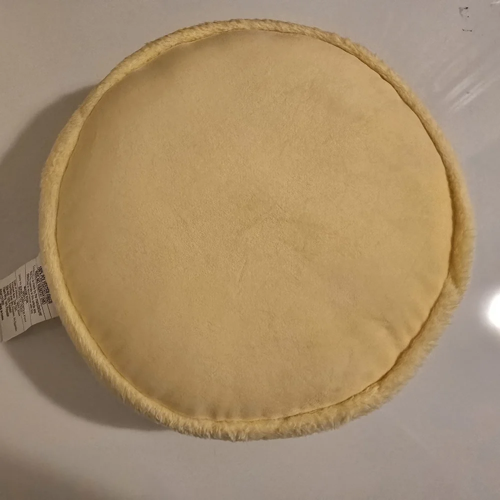 NWT Ashland Yellow and White French Macaron Soft Plush Pillow
